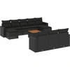 Image de vidaXL Ensemble de salon de jardin 11 pièces avec coussins noir poly rotin
