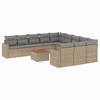 Image de vidaXL Ensemble de 12 canapés de jardin avec coussins Beige Poly Rattan