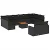 Image de vidaXL Ensemble de 13 canapés de jardin avec coussins noir poly rotin