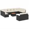 Image de vidaXL Ensemble de 13 canapés de jardin avec coussins noir poly rotin