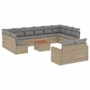 Image de vidaXL Ensemble de 13 canapés de jardin avec coussins Beige Poly Rattan