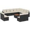 Image de vidaXL Ensemble de 13 canapés de jardin avec coussins noir poly rotin
