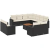 Image de vidaXL Ensemble de 12 canapés de jardin avec coussins noir poly rotin