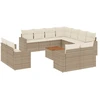 Image de vidaXL Ensemble de 12 canapés de jardin avec coussins Beige Poly Rattan