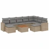 Image de vidaXL Ensemble de salon de jardin 10 pièces avec coussins Beige Poly Rattan