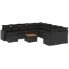 Image de vidaXL Ensemble de 12 canapés de jardin avec coussins noir poly rotin