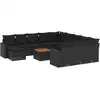 Image de vidaXL Ensemble de 13 canapés de jardin avec coussins noir poly rotin