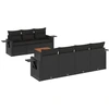 Image de vidaXL Ensemble de jardin canapé 8 pièces avec coussins noir poly rotin