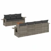 Image de vidaXL Ensemble de jardin canapé 8 pièces avec coussins Gris Poly rotin