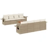 Image de vidaXL Ensemble de salon de jardin 9 pièces avec coussins beige Poly rotin