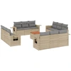 Image de vidaXL Ensemble de 13 canapés de jardin avec coussins Beige Poly Rattan