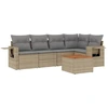 Image de vidaXL Ensemble de salon de jardin 6 pièces avec coussins Beige Poly Rattan