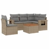 Image de vidaXL Ensemble de salon de jardin 6 pièces avec coussins Beige Poly Rattan