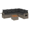 Image de vidaXL Ensemble de salon de jardin 7 pièces avec coussins Gris Poly rotin