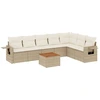 Image de vidaXL Ensemble de jardin canapé 8 pièces avec coussins Beige Poly Rattan