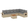 Image de vidaXL Ensemble de jardin canapé 8 pièces avec coussins Beige Poly Rattan