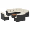 Image de vidaXL Ensemble de 12 canapés de jardin avec coussins noir poly rotin