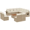 Image de vidaXL Ensemble de 12 canapés de jardin avec coussins Beige Poly Rattan