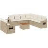 Image de vidaXL Ensemble de salon de jardin 10 pièces avec coussins Beige Poly Rattan