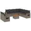 Image de vidaXL Ensemble de salon de jardin 10 pièces avec coussins Gris Poly Rattan