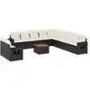 Image de vidaXL Ensemble de 12 canapés de jardin avec coussins noir poly rotin