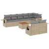 Image de vidaXL Ensemble de salon de jardin 9 pièces avec coussins beige Poly rotin