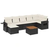 Image de vidaXL Ensemble de jardin canapé 8 pièces avec coussins noir poly rotin