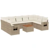 Image de vidaXL Ensemble de salon de jardin 10 pièces avec coussins Beige Poly Rattan