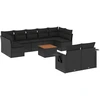 Image de vidaXL Ensemble de 10 canapés de jardin avec coussins noir poly rotin