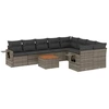 Image de vidaXL Ensemble de salon de jardin 10 pièces avec coussins Gris Poly Rattan