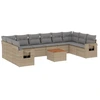 Image de vidaXL Ensemble de salon de jardin 11 pièces avec coussins Beige Poly Rattan