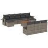 Image de vidaXL Ensemble de salon de jardin 11 pièces avec coussins Gris Poly rotin