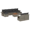 Image de vidaXL Ensemble de salon de jardin 10 pièces avec coussins Gris Poly Rattan