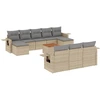 Image de vidaXL Ensemble de salon de jardin 11 pièces avec coussins Beige Poly Rattan