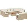 Image de vidaXL Ensemble de 13 canapés de jardin avec coussins Beige Poly Rattan