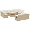 Image de vidaXL Ensemble de salon de jardin 14 pièces avec coussins Beige Poly Rattan