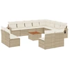 Image de vidaXL Ensemble de 13 canapés de jardin avec coussins Beige Poly Rattan
