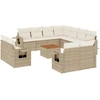 Image de vidaXL Ensemble de 12 canapés de jardin avec coussins Beige Poly Rattan