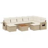Image de vidaXL Ensemble de salon de jardin 10 pièces avec coussins Beige Poly Rattan
