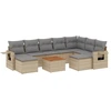 Image de vidaXL Ensemble de salon de jardin 10 pièces avec coussins Beige Poly Rattan