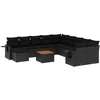 Image de vidaXL Ensemble de 12 canapés de jardin avec coussins noir poly rotin