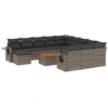 Image de vidaXL Ensemble de 13 canapés de jardin avec coussins Gris Poly Rattan