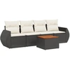 Image de vidaXL Ensemble de salon de jardin 5 pièces avec coussins noir poly rotin