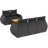 Image de vidaXL Ensemble de salon de jardin 6 pièces avec coussins noir poly rotin