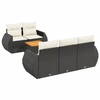 Image de vidaXL Ensemble de salon de jardin 6 pièces avec coussins noir poly rotin