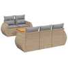 Image de vidaXL Ensemble de salon de jardin 6 pièces avec coussins Beige Poly Rattan