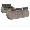 Image de vidaXL Ensemble de salon de jardin 6 pièces avec coussins Gris Poly rotin