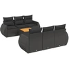 Image de vidaXL Ensemble de salon de jardin 7 pièces avec coussins noir poly rotin