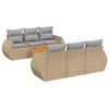 Image de vidaXL Ensemble de salon de jardin 7 pièces avec coussins Beige Poly Rattan