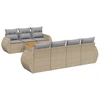 Image de vidaXL Ensemble de jardin canapé 8 pièces avec coussins Beige Poly Rattan